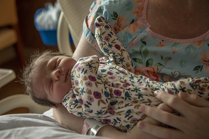 Sienna is the Corteses’ second daughter, born on “Twos-day,” Feb. 22, 2022. (Photo: Carson Tahoe Health)
