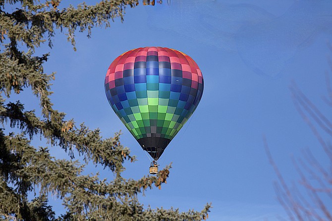 Eric Rittenhouse captured this photo of a balloon drifting over North Minden on Saturday morning. Photo Special to The R-C