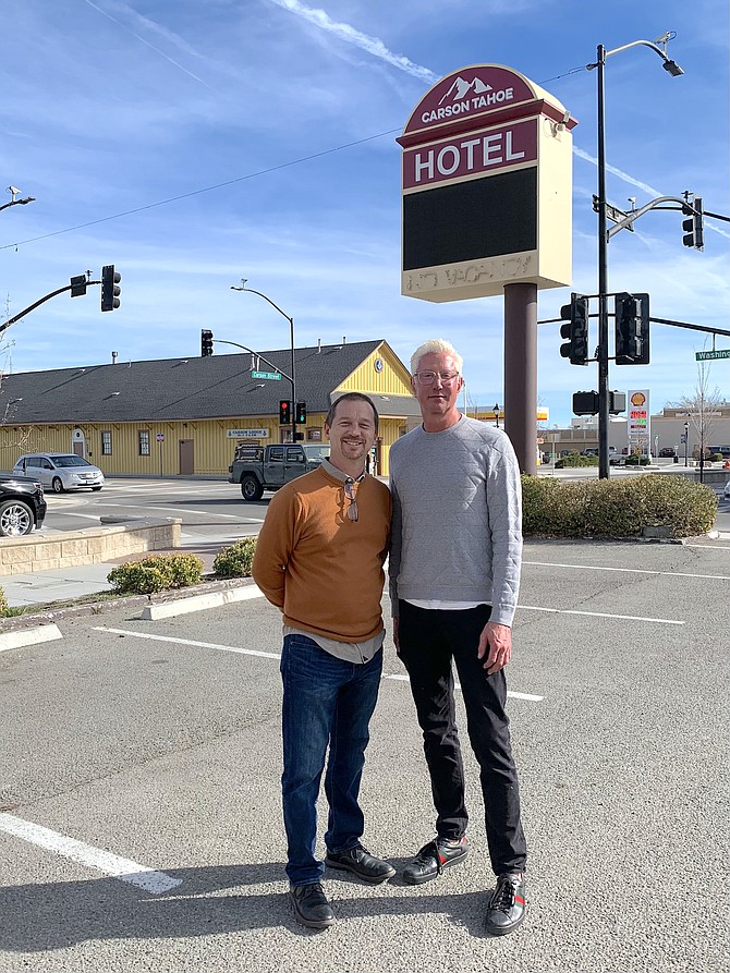 Dave Paltzik and Terry Maffi are the new owners of the Carson Tahoe Hotel. They are both from Arizona. (Photo: Faith Evans/Nevada Appeal)