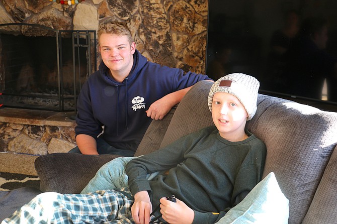 Carson High School senior Nate Thornton, left, is holding a community kindness campaign for freshman Chris Coulam, who was diagnosed with primary central nervous lymphoma in October. (Photo: Jessica Garcia/Nevada Appeal)