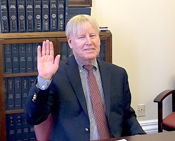 Nevada Appeals Judge Michael Gibbons filed for re-election in Carson City on Tuesday.
