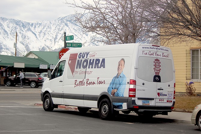 Republican candidate for governor Guy Nohra visited Carson Valley on Wednesday before filing in Carson City.
