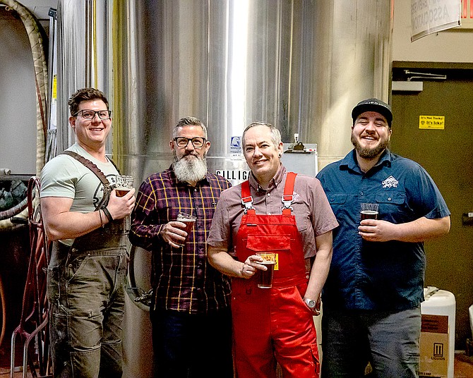 Great Basin’s Newly Promoted Brewing Team, from left Aaron Halecky, Billy Wentworth, Jazz Aldrich and Evan Eldridge. Photo Special to The R-C