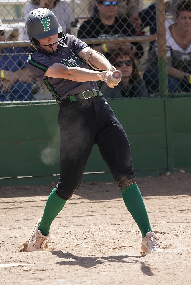 Fallon junior Lydia Bergman belted a pair of home runs in the Reed tournament last weekend.