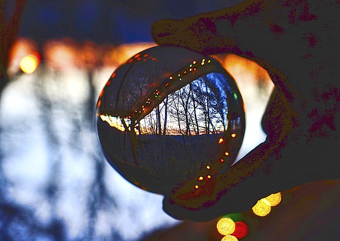 Topaz Ranch Estates resident John Flaherty captured the sunrise in a bauble this morning.