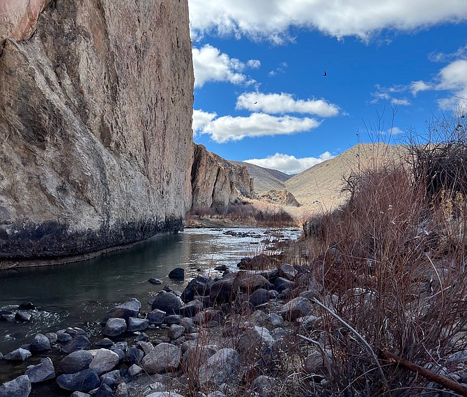 View of the West Walker River as it flows through the spectacular rock walls of Wilson Canyon.