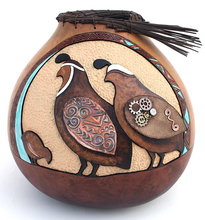 Kristy Dial’s portrayal of quail is one of the pieces on display at the Copeland Gallery.