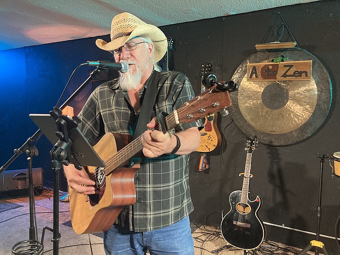 Keith Alan Barnett performs at Open Mic Night in Carson City on March 25.