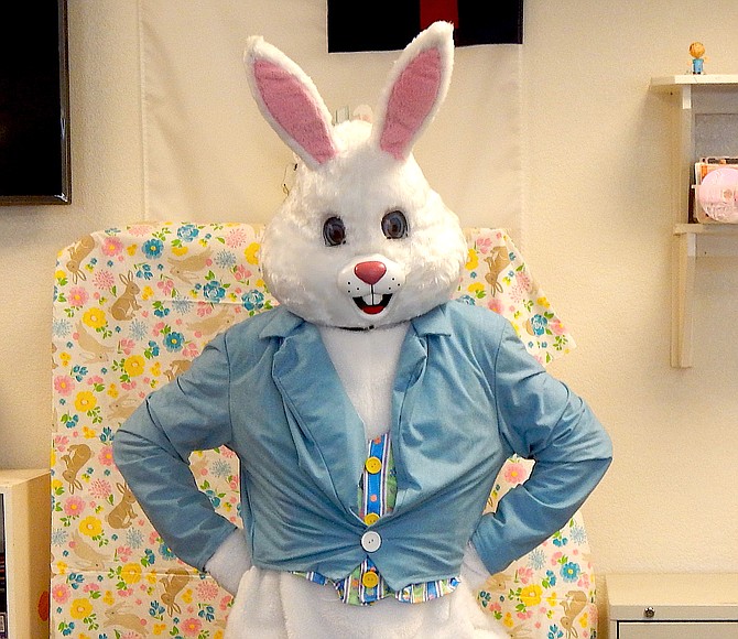 The Easter Bunny turned up for Trinity Lutheran Church's egg hunt on Thursday.