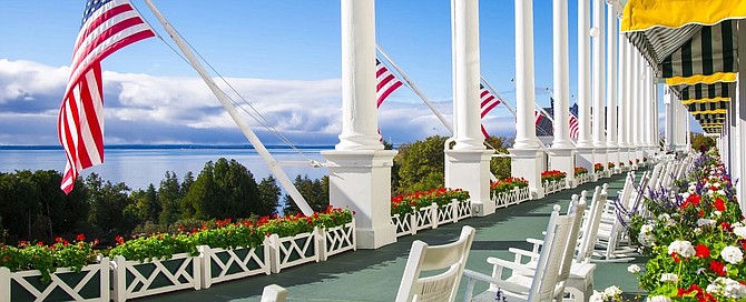 'The world’s largest porch' at the Grand Hotel on Mackinac Island, Mich.