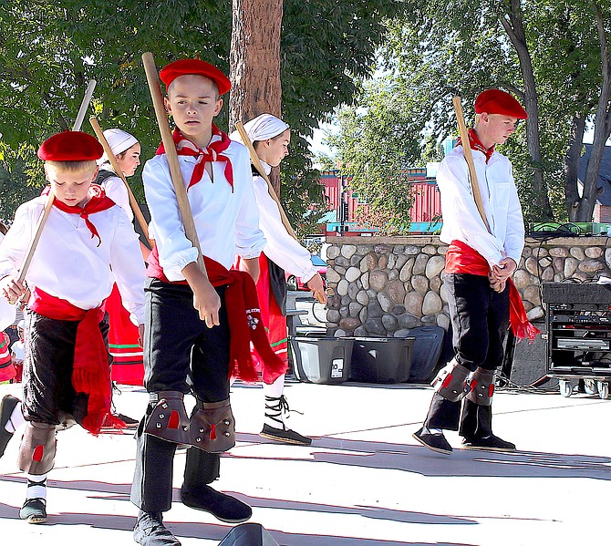 Young Carson Valley Basque dancers perform at the 2019 Main Street Fall Festival.