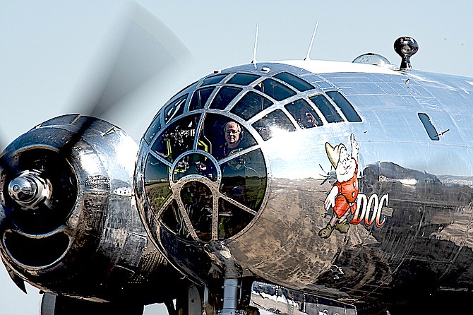 World War II era B-29 Superfortress Doc is scheduled to visit Minden-Tahoe Airport. Photo B-29 Doc Flight Experience