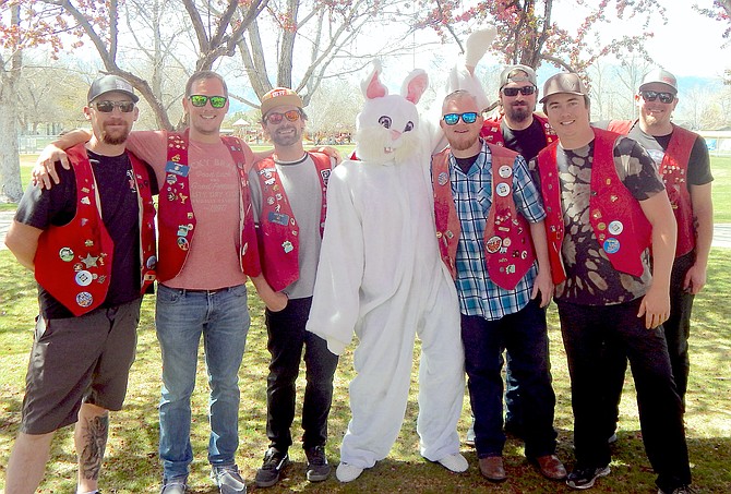 Jake Holst, Robby Boulais, Dustin Anderson, Easter Bunny, Tommy Lovell, Patrick Kinchelloe, Kyle Jarboe, and Ryan Dorsey.