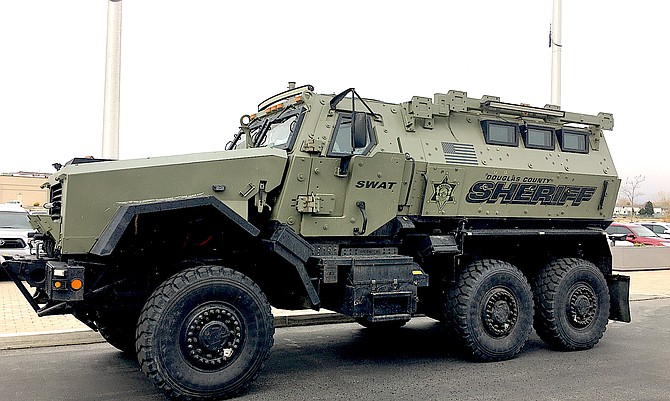 The Douglas County Sheriff's MRAP has been a popular feature at Carson Valley parades since it went into service in May 2016, replacing the armored personnel carrier.