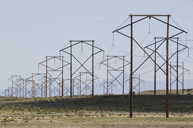A major transmission line that runs to the west of Albuquerque, N.M.