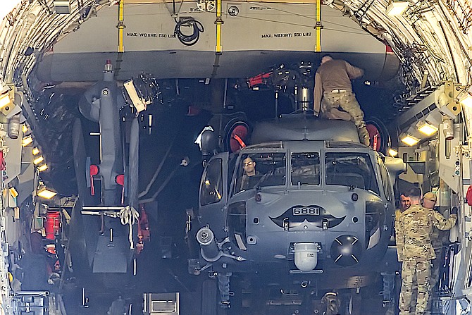 JT Humprhey got a peek inside one of the big aircraft flying into Minden-Tahoe Airport, and found another aircraft, a helicopter, packed inside.