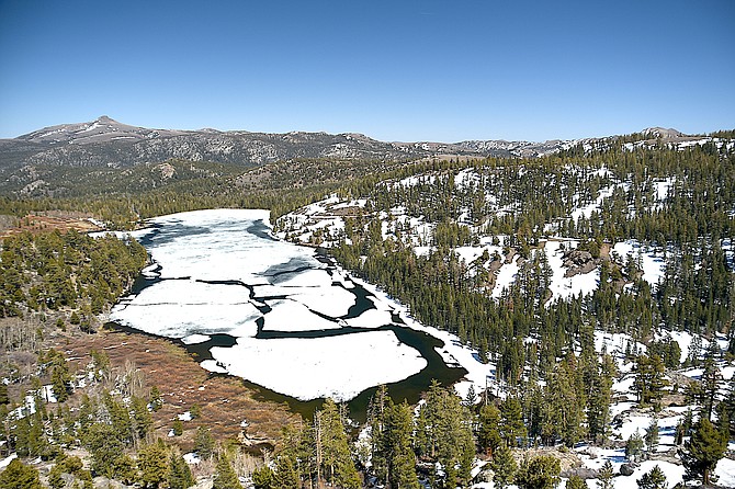 The ice on Red Lake below Carson Pass breaks up on May 4.