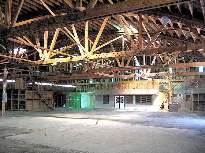 The 100-year-old trusses predate the Copeland Building, having been salvaged from a structure in Reno and brought down when the building was constructed in the 1950s. Carson Valley Arts Council photo
