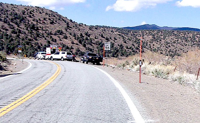 A curve near the Nevada state line in southern Lyon County was the scene of a crash that killed a Douglas County man. NHP photo