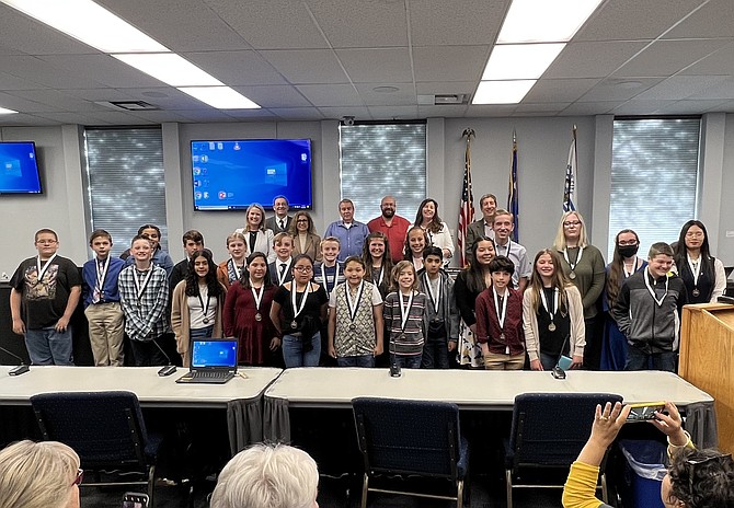 The Carson City School District honored 32 students Tuesday as “Distinguished Students,” chosen by administrators for having outstanding qualities or being good scholars this school year.