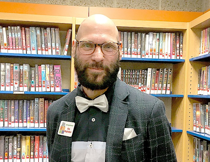 Tim DeGhelder at the Douglas County Public Library on Wednesday after an hour interview.