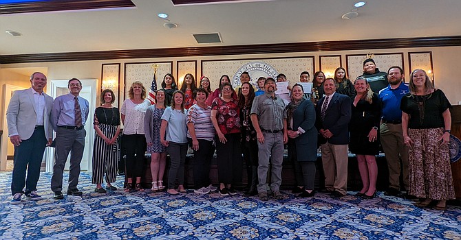 Carson City School District teachers and leaders were honored Thursday at its first “Green Impact” awards ceremony at the Governor’s Mansion.