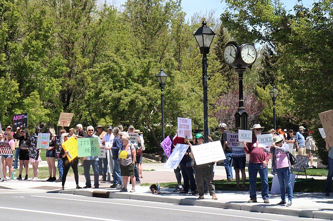 Abortions-rights protesters gathered at the Capitol on Saturday from noon to 3 p.m.