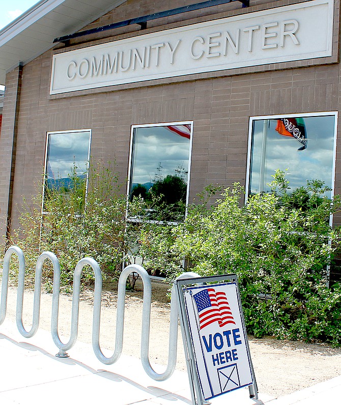 Sign that early voting has begun in Gardnerville.