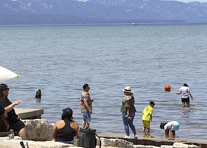 The waters of Lake Tahoe are chilly and those venturing into the water should be prepared.