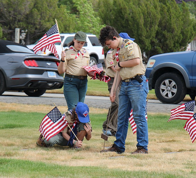Troop 150 from Washoe County traveled to Carson City to participate in flag placement ahead of Memorial Day.