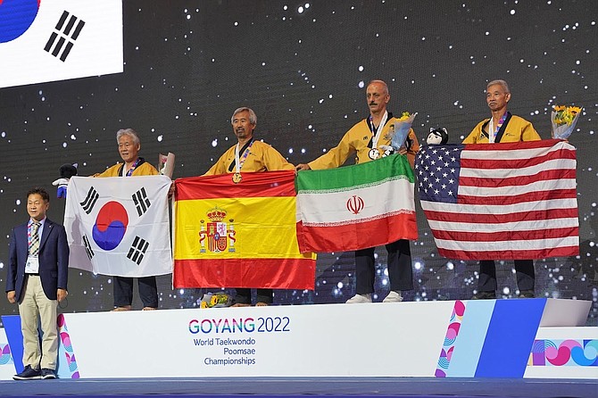 Carson City’s Chi Duong took bronze in the 65-over age group at the World Taekwondo Championships in Korea.