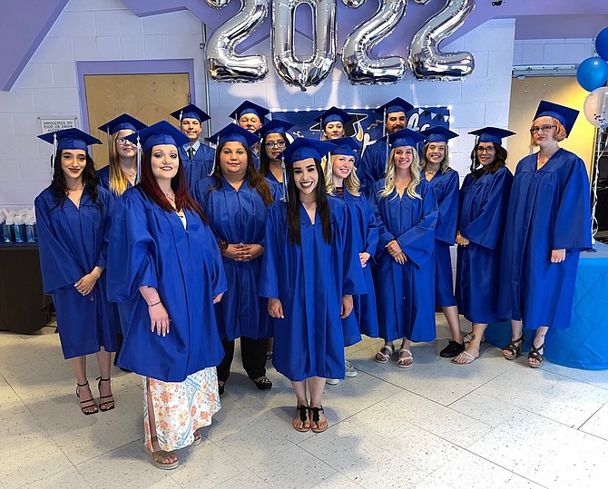 Members of the 2022 Churchill County School District Adult Education Diploma Program pose before their May 26 ceremony.
