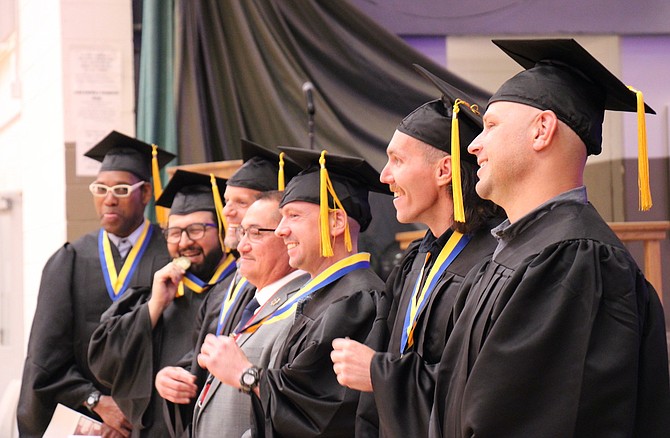 Six inmates at the Northern Nevada Correctional Center graduated from Western Nevada College’s welding program on Tuesday.