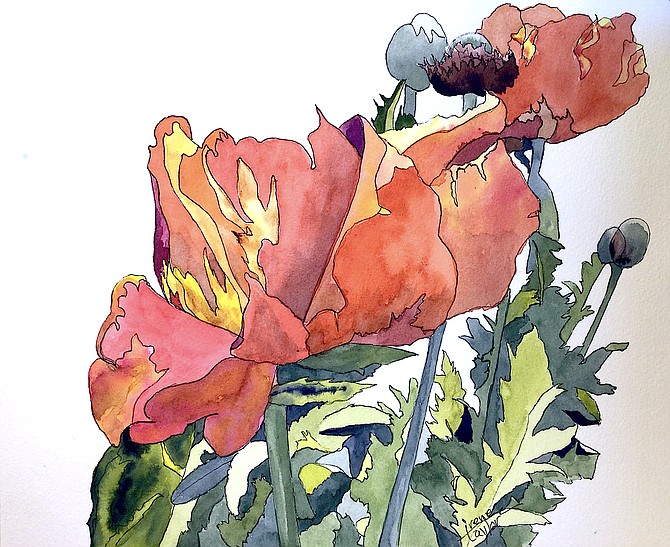 Irene Taylor's painting entitled "Wild Poppies."