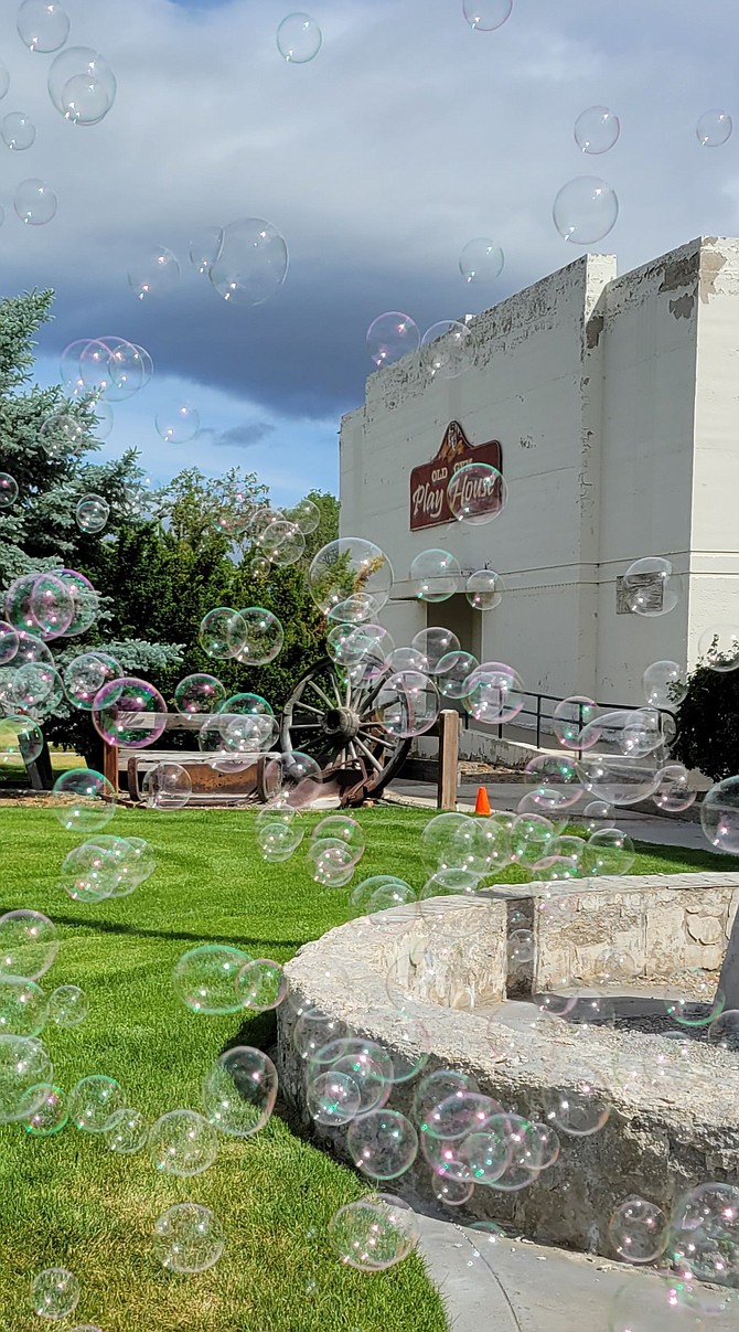 Lori McCaskill took this photo of the bubbles at the Carson Valley Museum & Cultural Center on Saturday.