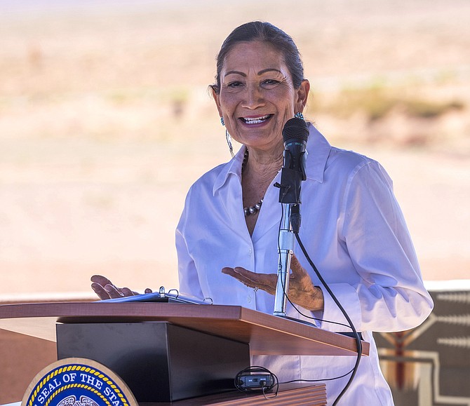 U.S. Secretary of the Interior Deb Haaland in Monument Valley, Utah on May 27, 2022.