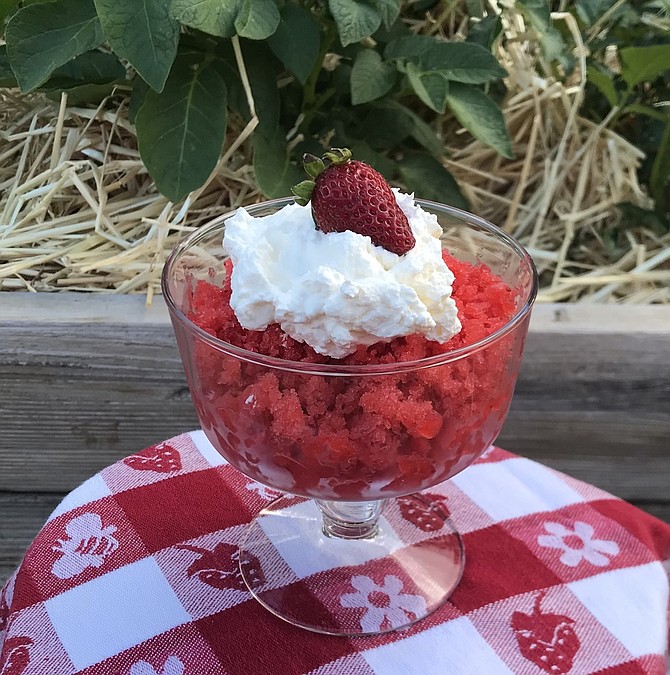 Michelle Palmer’s strawberry granita is perfect for a hot day.
