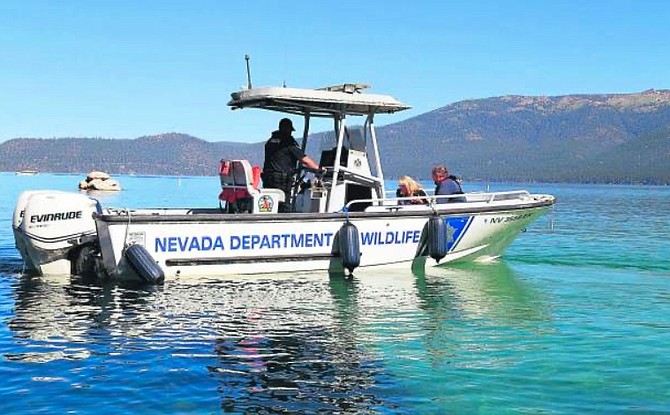 A Nevada Department of Wildlife boat on Lake Tahoe. Abbi Agency photo