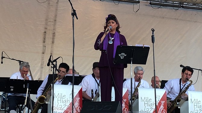 Jakki Ford performs with Mile High Jazz Band.
