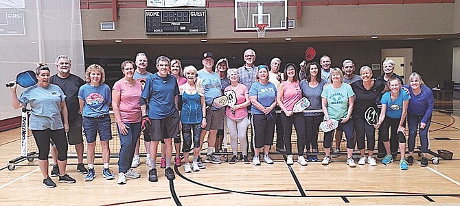 Pickleball players at the Douglas County Community & Senior Center in Gardnerville. Lisa Coffron photo