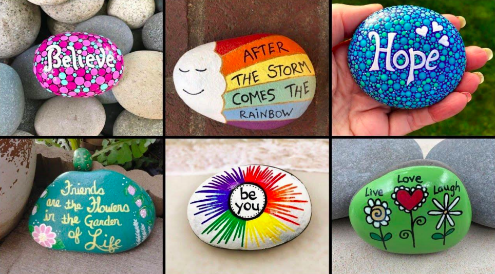 Paint it forward: painted rocks deliver messages of hope - The Columbian