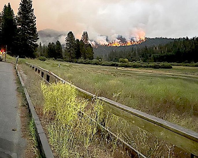The Washburn Fire burns on a hillside. National Park Service Photo