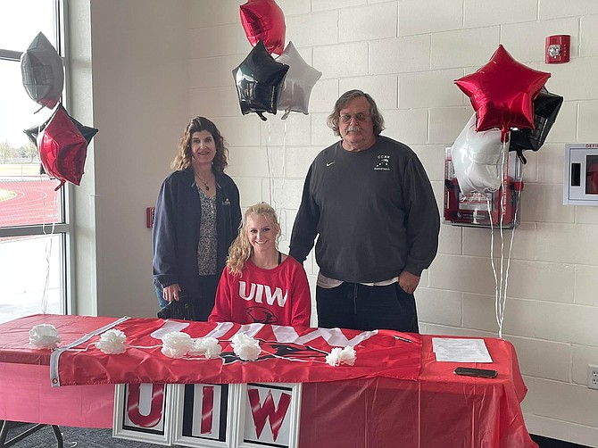 With her parents, Heidi and Brian McAlexander, Fallon grad McCartney McAlexander signed her Letter of Intent to compete in track and field at the University of the Incarnate Word, a Division I school in San Antonio, Texas.
