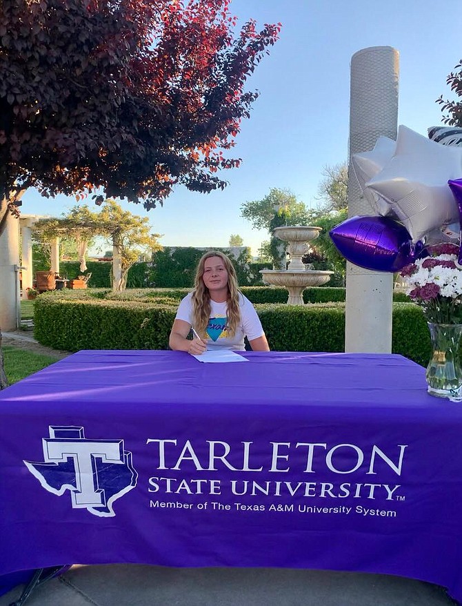 Tayler Fenton signed her Letter of Intent to continue her education and compete in rodeo at Tarleton University in Texas.
