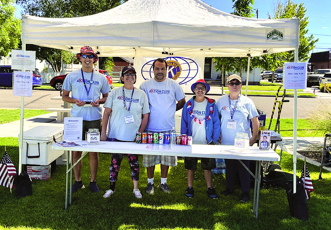 Carson Valley Kiwanis Aktion Club members raise money by selling drinks in Minden Park on July Fourth. Photo special to The R-C by Gary Dove
