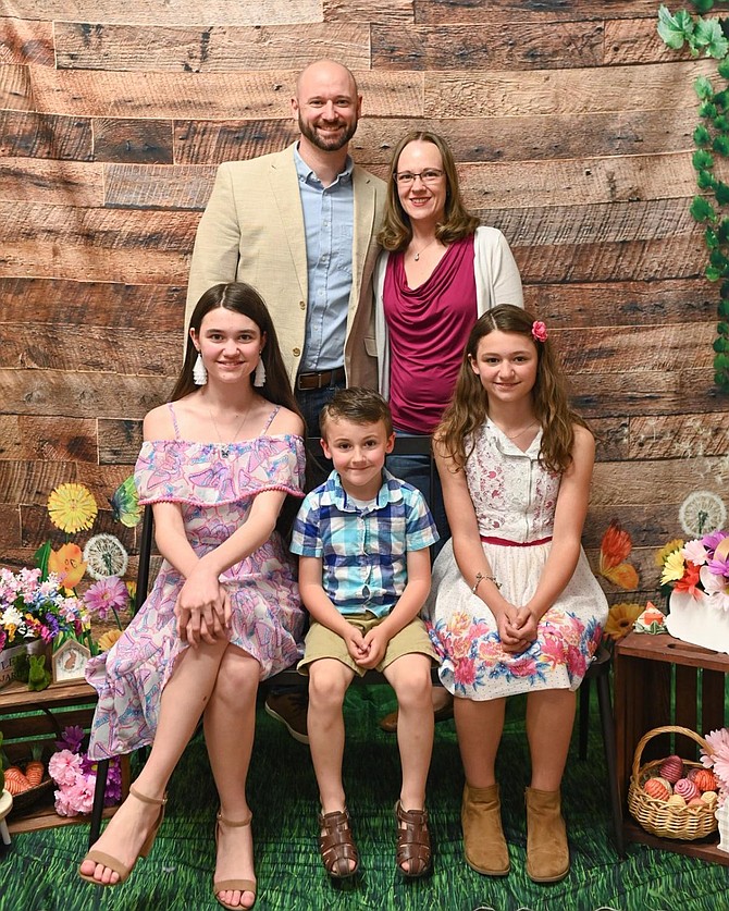 Silver Hills Community Church has welcomed its new pastor Ken Hansen and his wife Angela, back, and children, Bella, 14, front left, Titus, 5, and Mikayla, 10, from Sacramento. The church’s former pastor Ben Fleming, who founded the church with his wife Cheryl in 1996, has retired and held an installation service for Hansen on July 3.