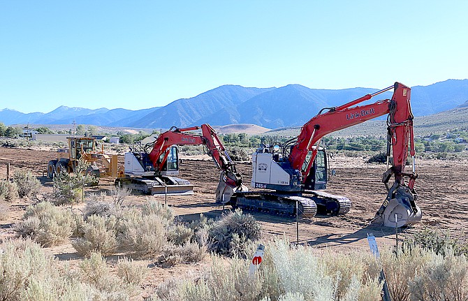 Heavy equipment is clearing a portion of Washoe Tribe land behind Carson Valley Plaza for a sawmill.