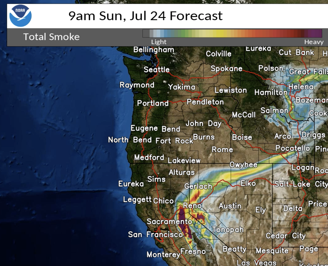 Oak Fire expected to push smoke to Northern Nevada Serving Carson