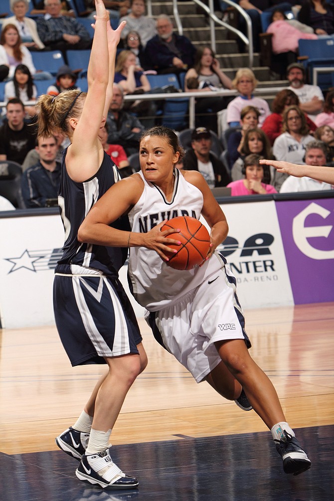 Nevada’s Tahnee Robinson during a game against Utah State in the Lawlor Events Center in 2010.