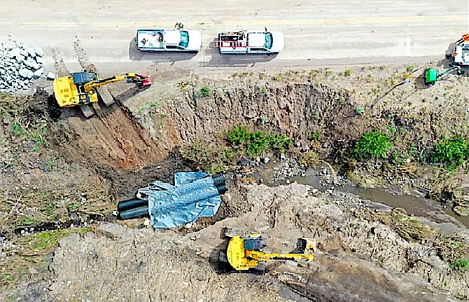 A view from above of the damage of Highway 89. CalTrans photo